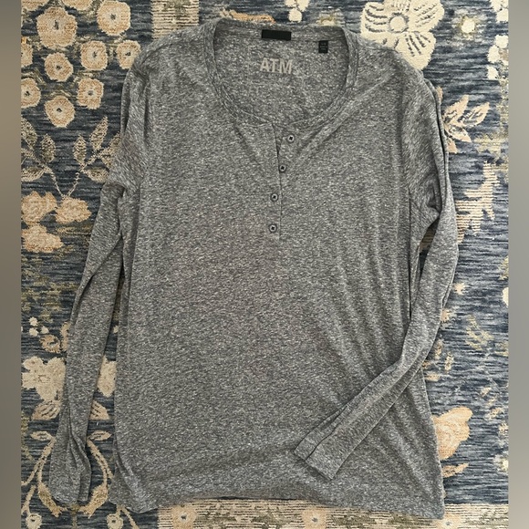 ATM ANTHONY THOMAS MELILLO Heathered Henley - Picture 1 of 3